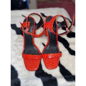 Forever21 Scarlet Snakeskin Heels